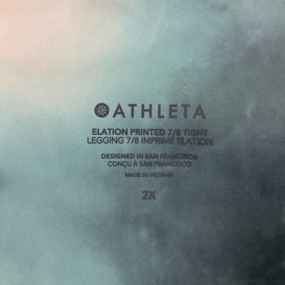Athleta Women’s Plus 2X Elation 7/8 Printed Blue abstract Workout Leggings NWT - Picture 4 of 6